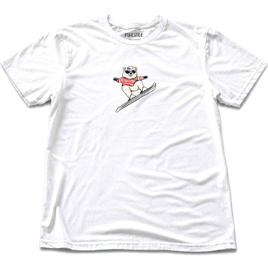 Skiing Dog T-shirt - White