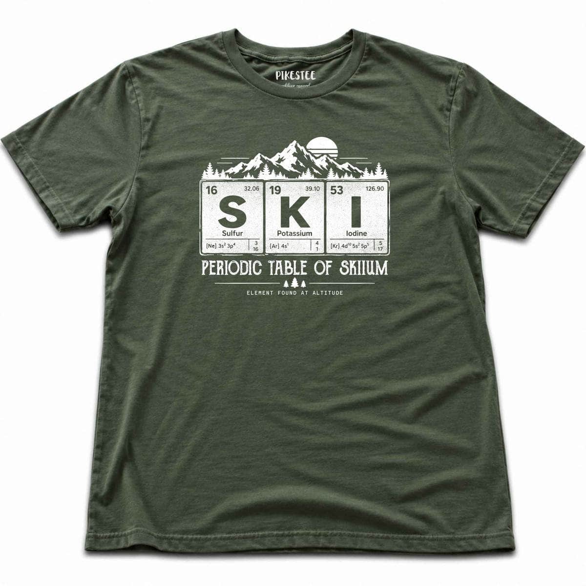 Periodic Table Of Skiium T-shirt - Military Green