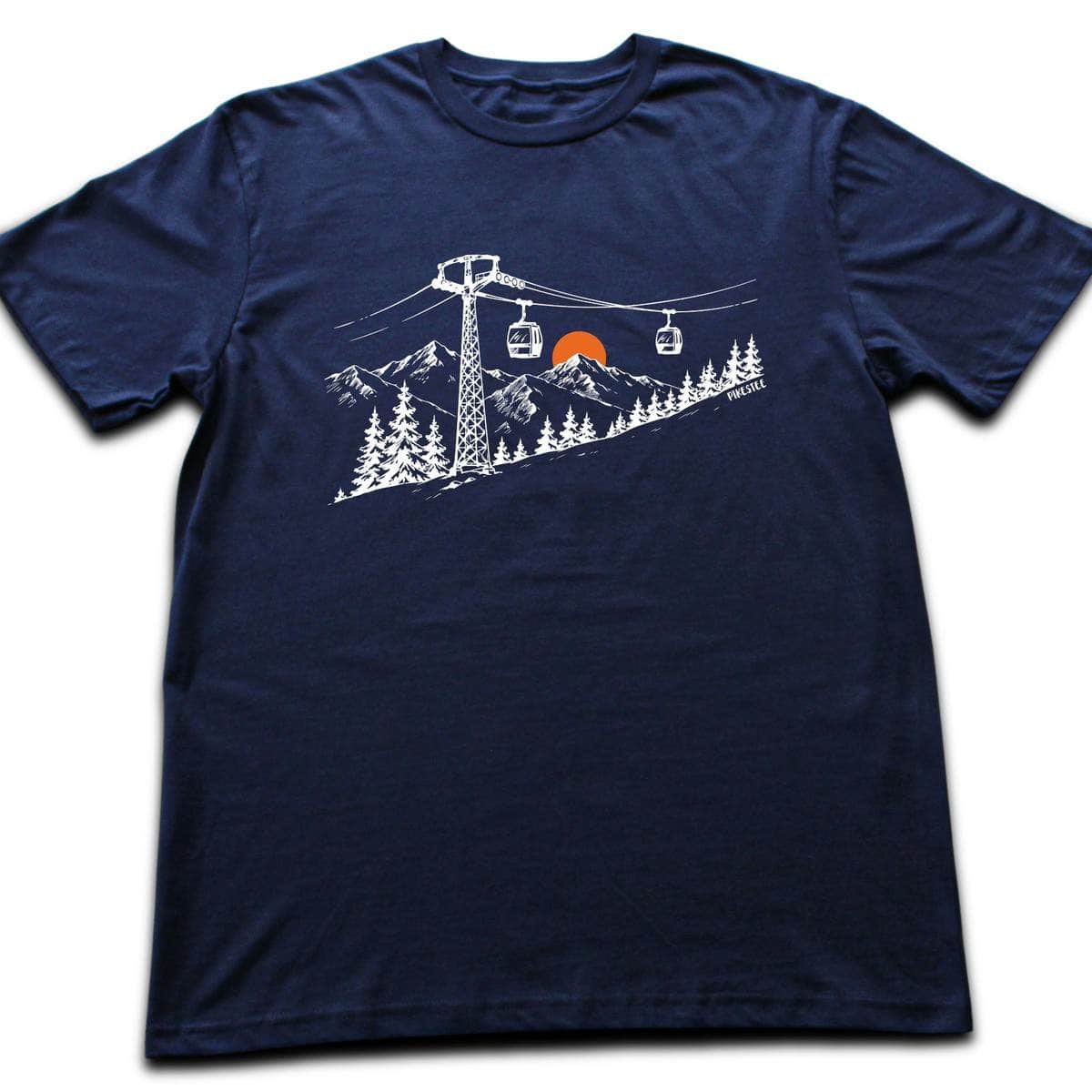 Handdrawn Telecabin T-shirt - Navy