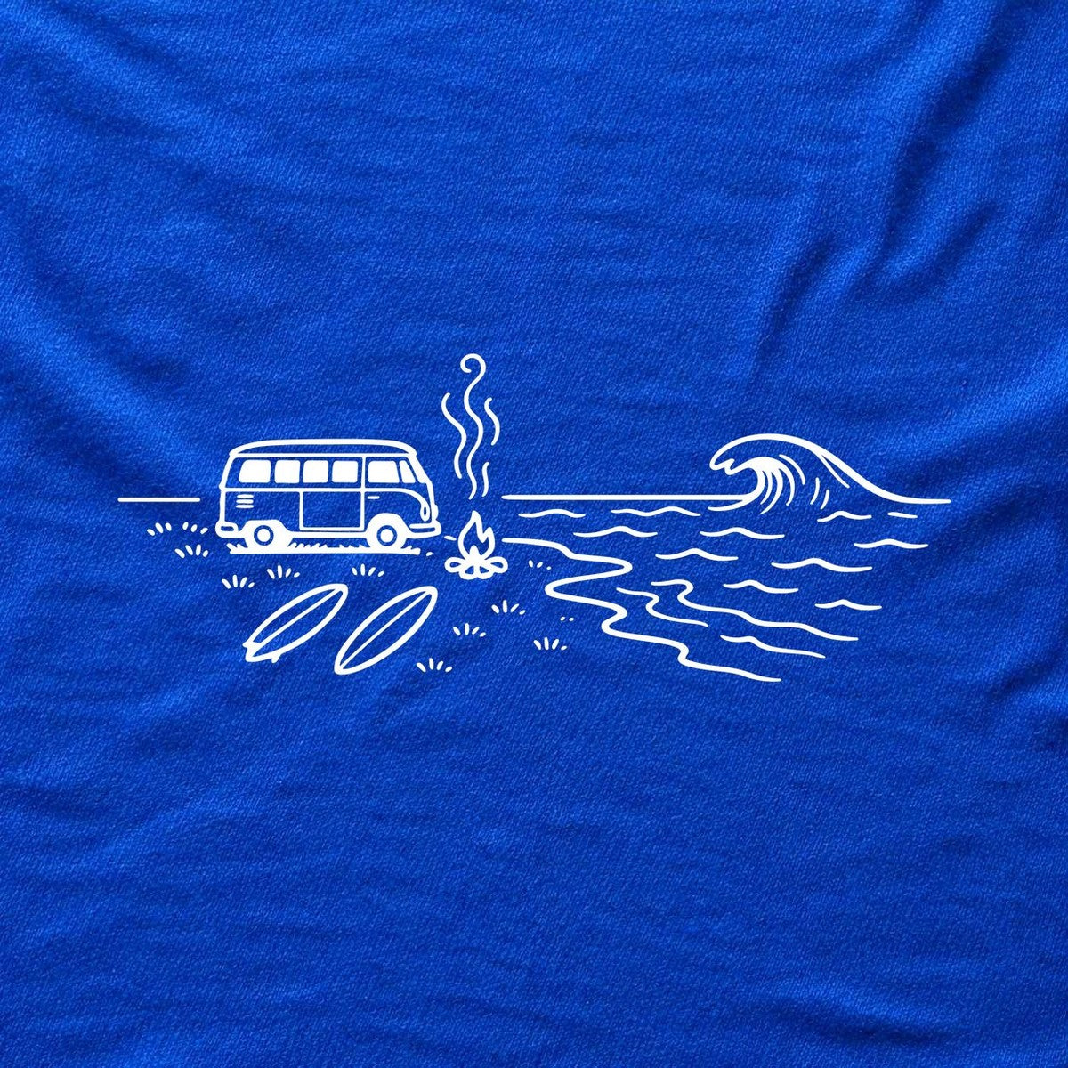 Van On The Beach T-shirt - Blue Royal - hero