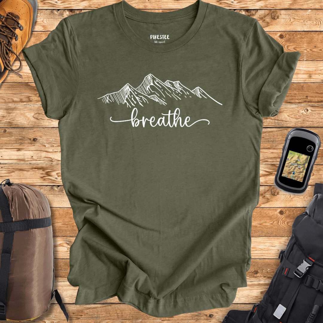 "Breathe in the wild" White graphic T-shirt