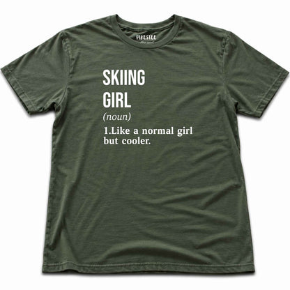 Ski Girl Definition T-shirt - Military Green