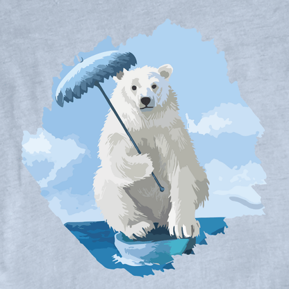 "Polar Bear Umbrella" graphic T-shirt