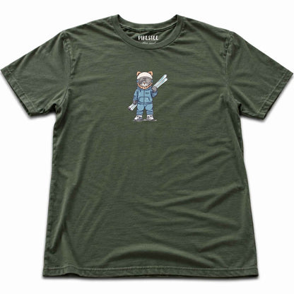 Ski Cat T-shirt - Military Green