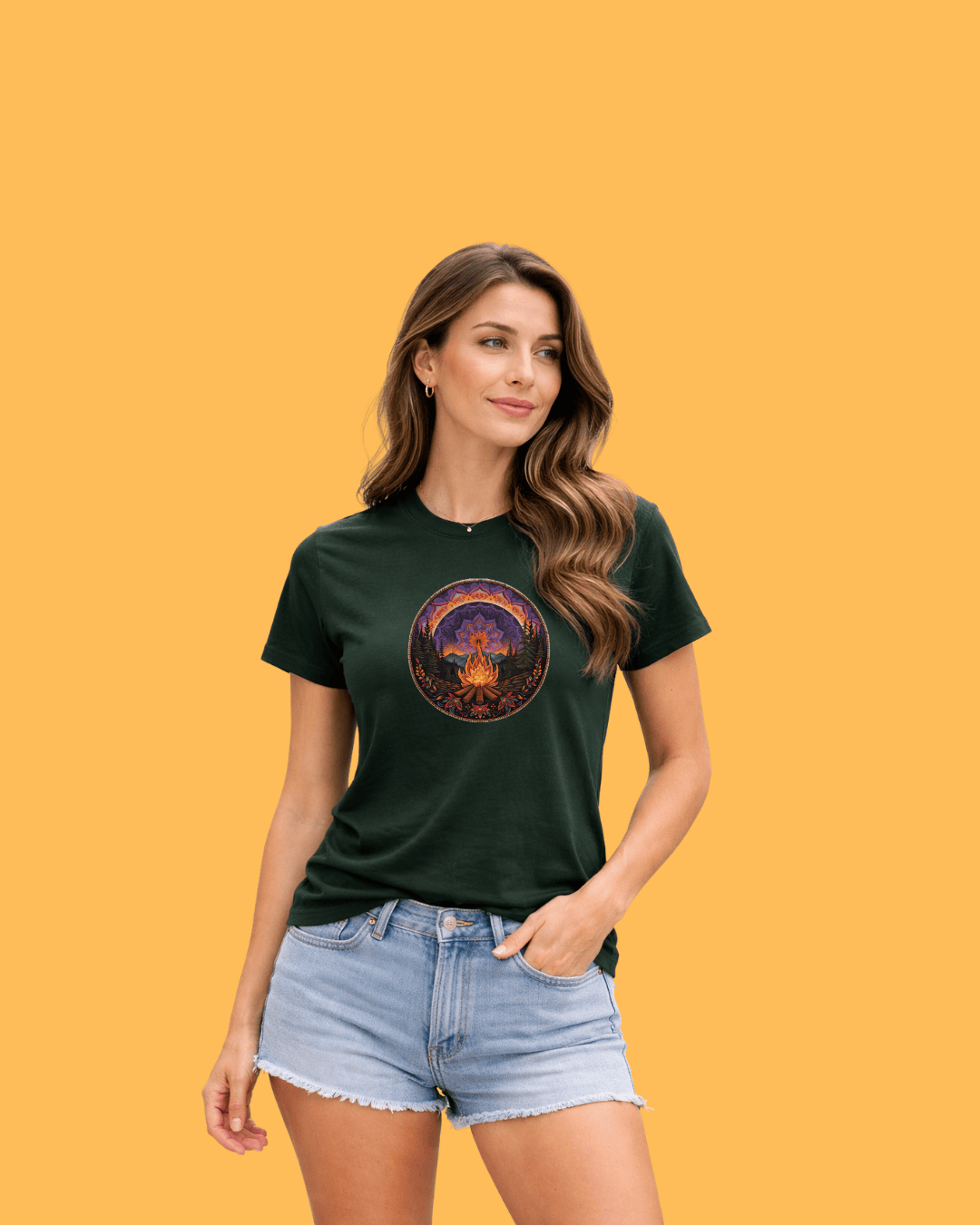 Mandala Campfire Landscape T-shirt