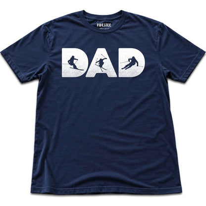 Skier Dad Typo T-shirt - Navy