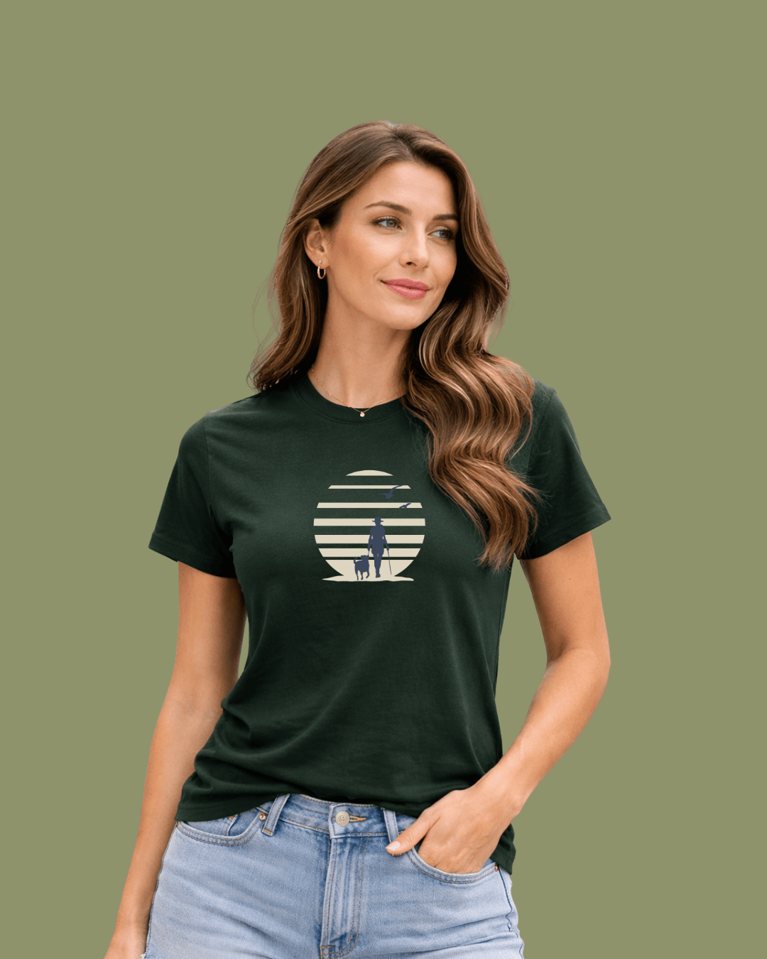 Hiking Girl and Dog T-shirt