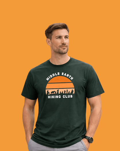 "Middle Earth Hiking Club" White Graphic T-shirt