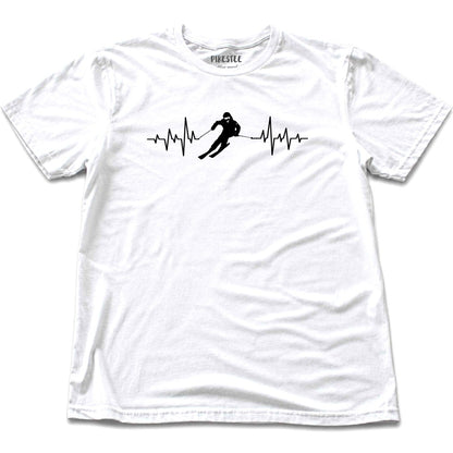 Heart Beat Skier T-shirt - White
