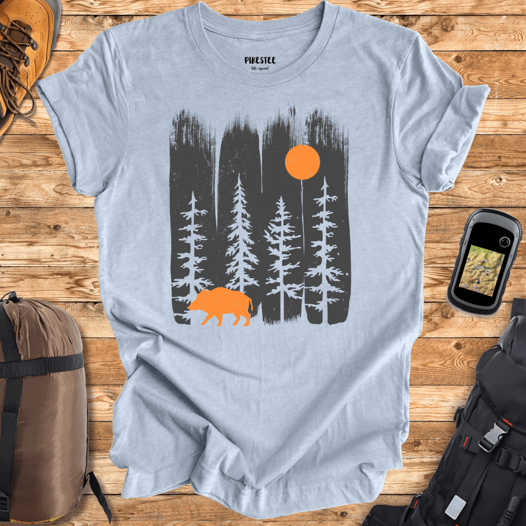 "Moon Wild Boar" graphic T-shirt