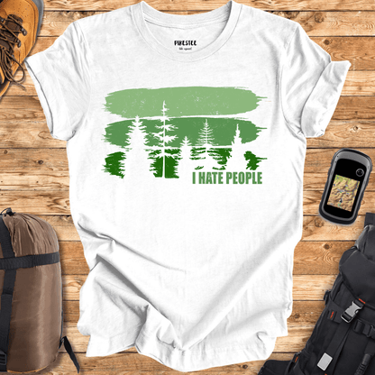 "I hate People Green Landscape" graphic T-shirt