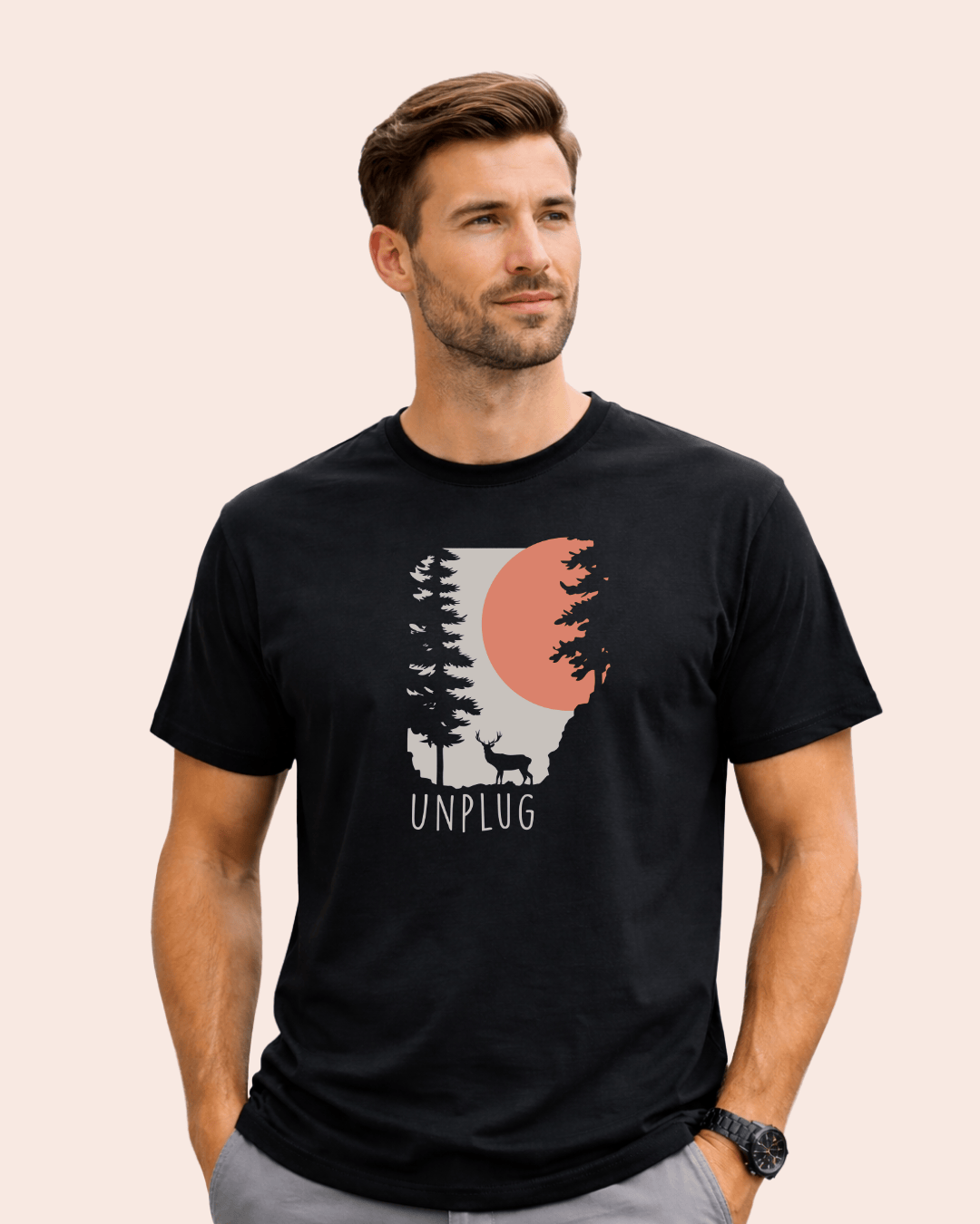 Unplug Deer Landscape T-shirt