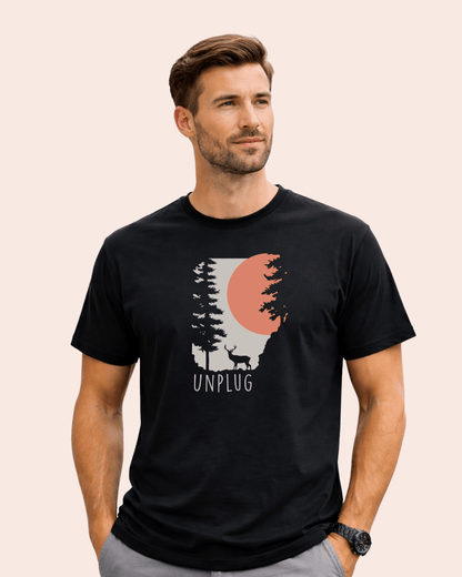 Unplug Deer Landscape T-shirt