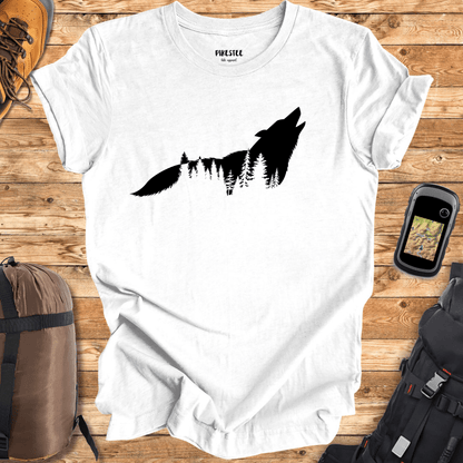 "Wolf Landscape" graphic T-shirt