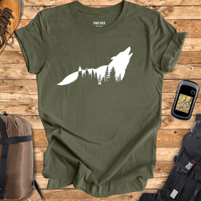 "Wolf Landscape" graphic T-shirt