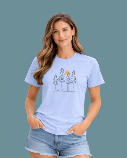 Fox Forest Outline T-shirt