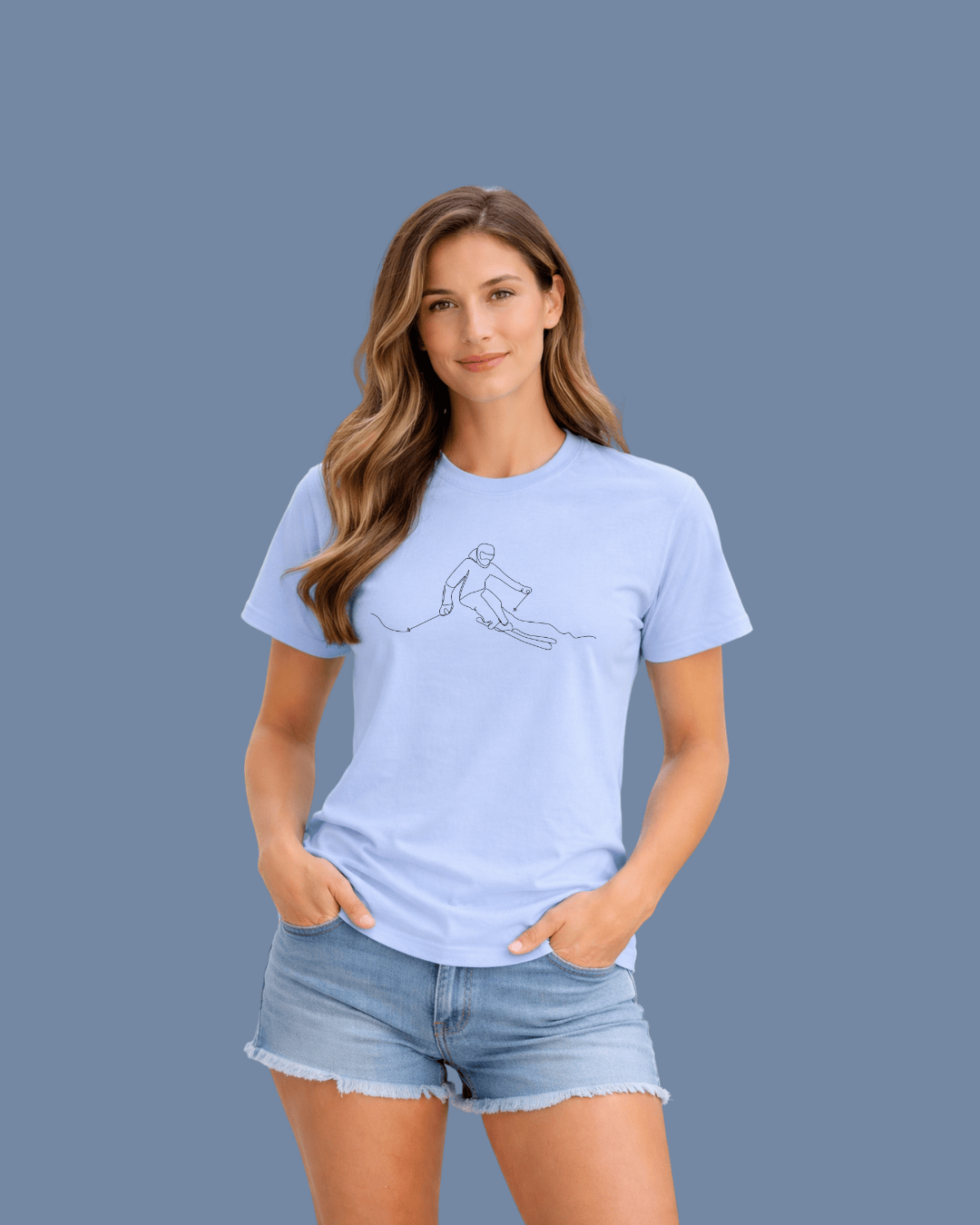 Skier Line Art T-shirt
