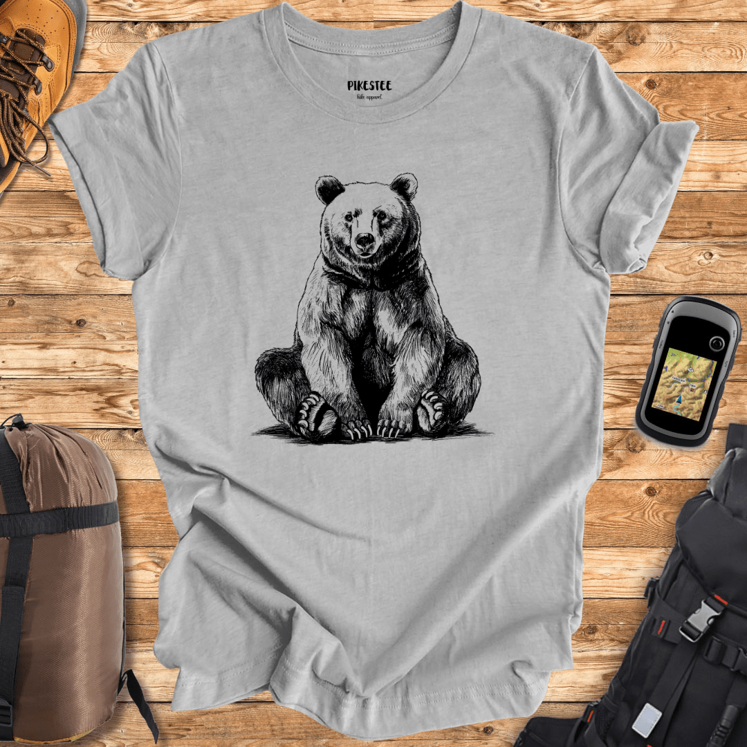 "Waiting Bear" graphic T-shirt