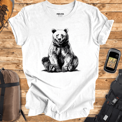 "Waiting Bear" graphic T-shirt