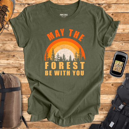 "May the Forest Be With You" graphic T-shirt