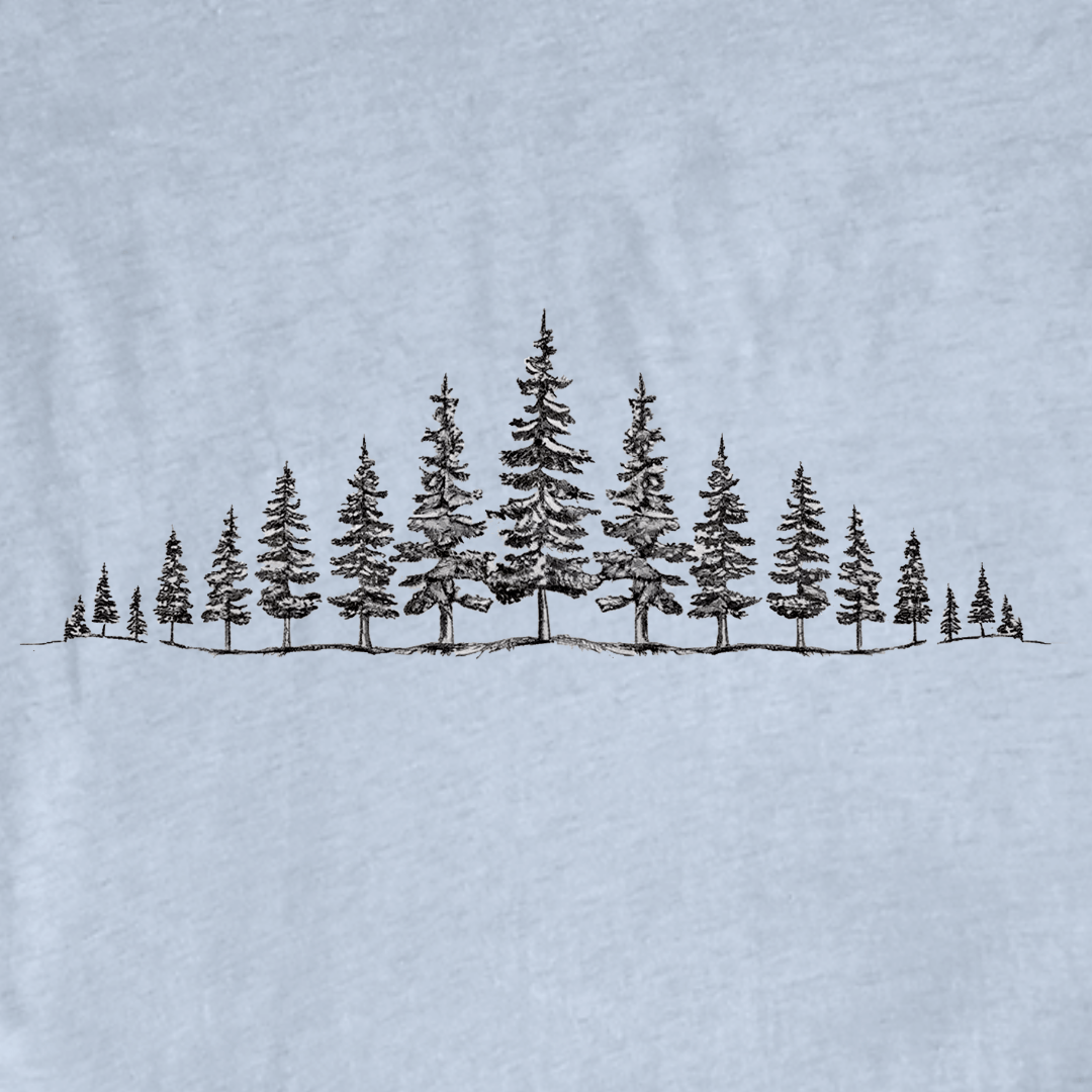 "Hand Drawn Line Of Pine trees" graphic T-shirt