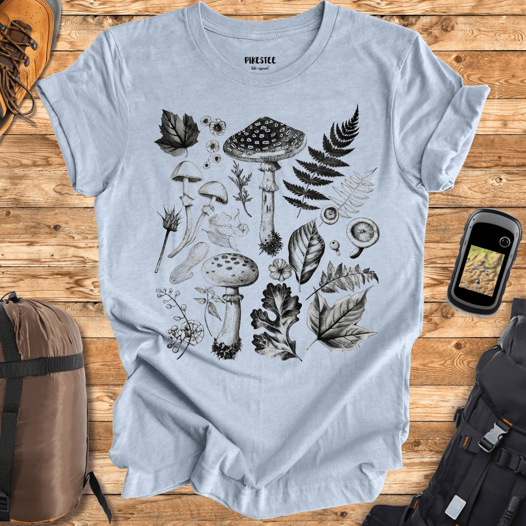 "Nature And Mushrooms" graphic T-shirt