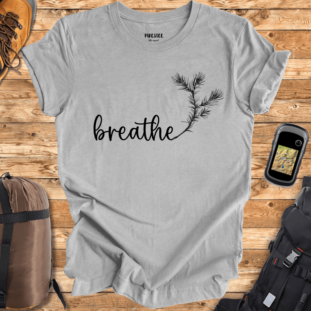 "Breathe the Pine" White graphic T-shirt