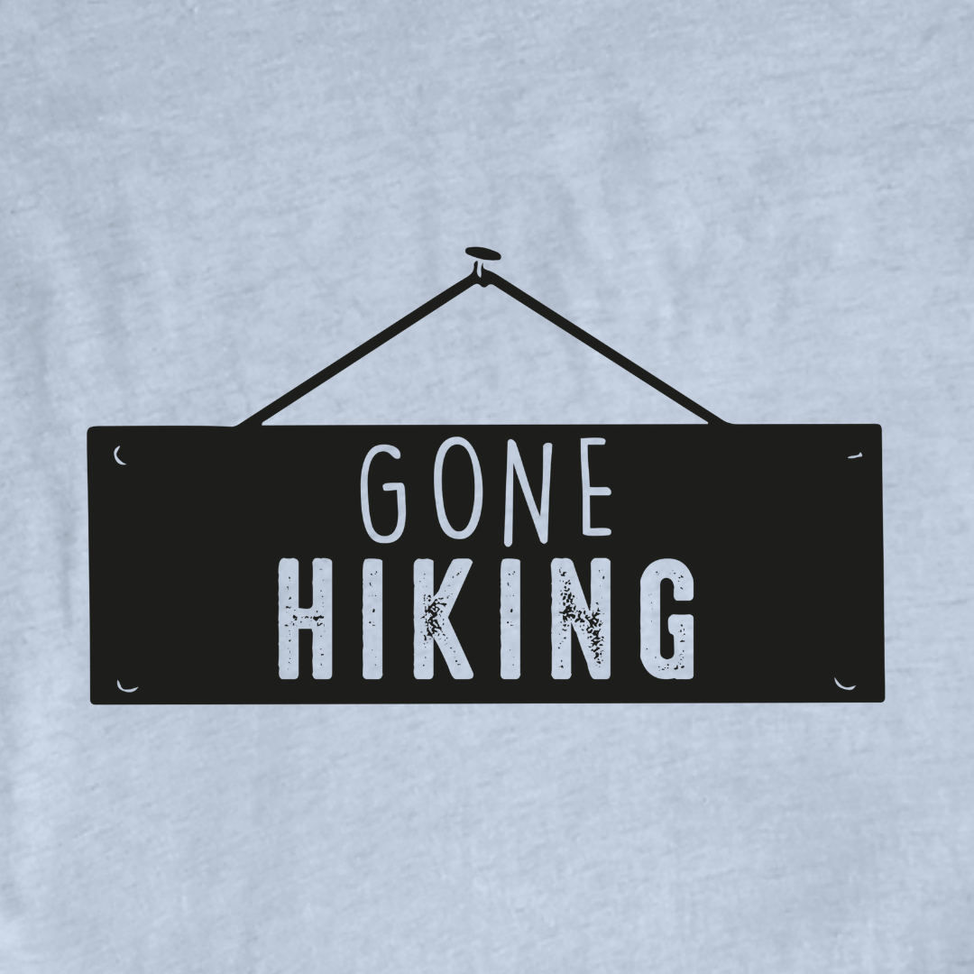 "Gone Hiking" graphic T-shirt