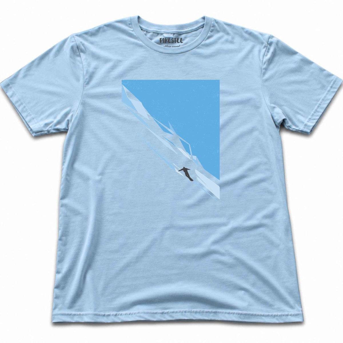 Geometric Snowboard Descent T-shirt - Light Blue