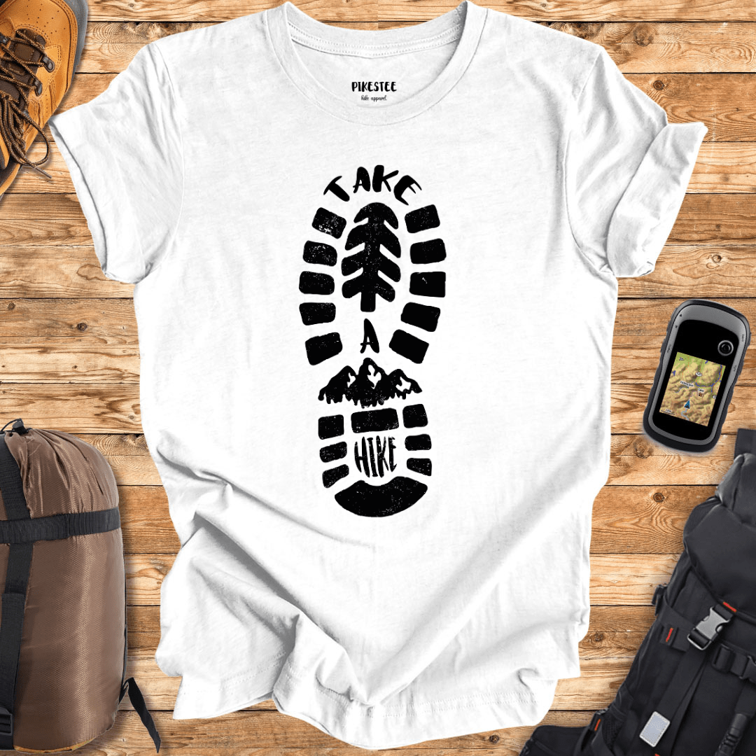 "Take a Hike boot" graphic T-shirt