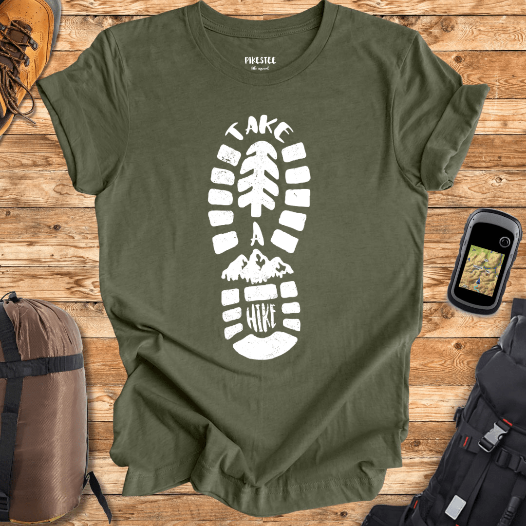 "Take a Hike boot" graphic T-shirt