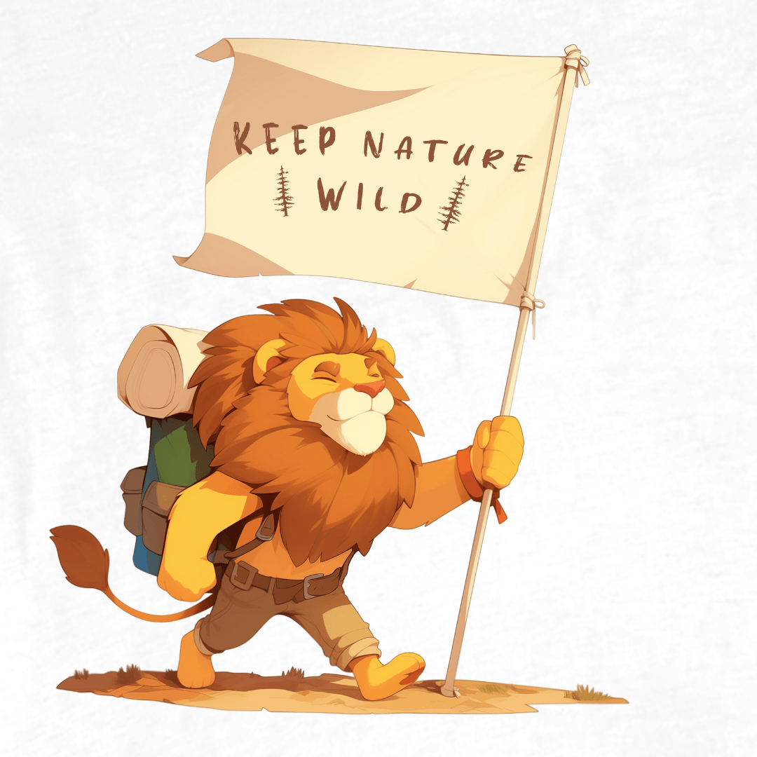 "Keep Nature Wild, Lion's Flag" graphic T-shirt