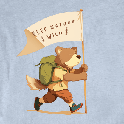 "Keep Nature Wild, Wolf's Flag" graphic T-shirt