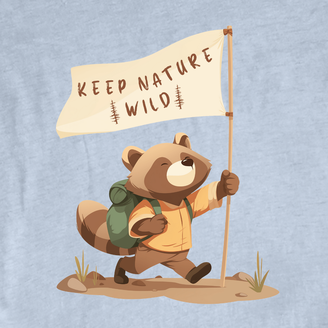 "Keep Nature Wild, Racoon's Flag" graphic T-shirt