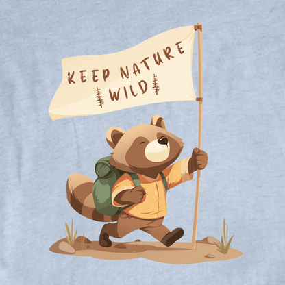 "Keep Nature Wild, Racoon's Flag" graphic T-shirt