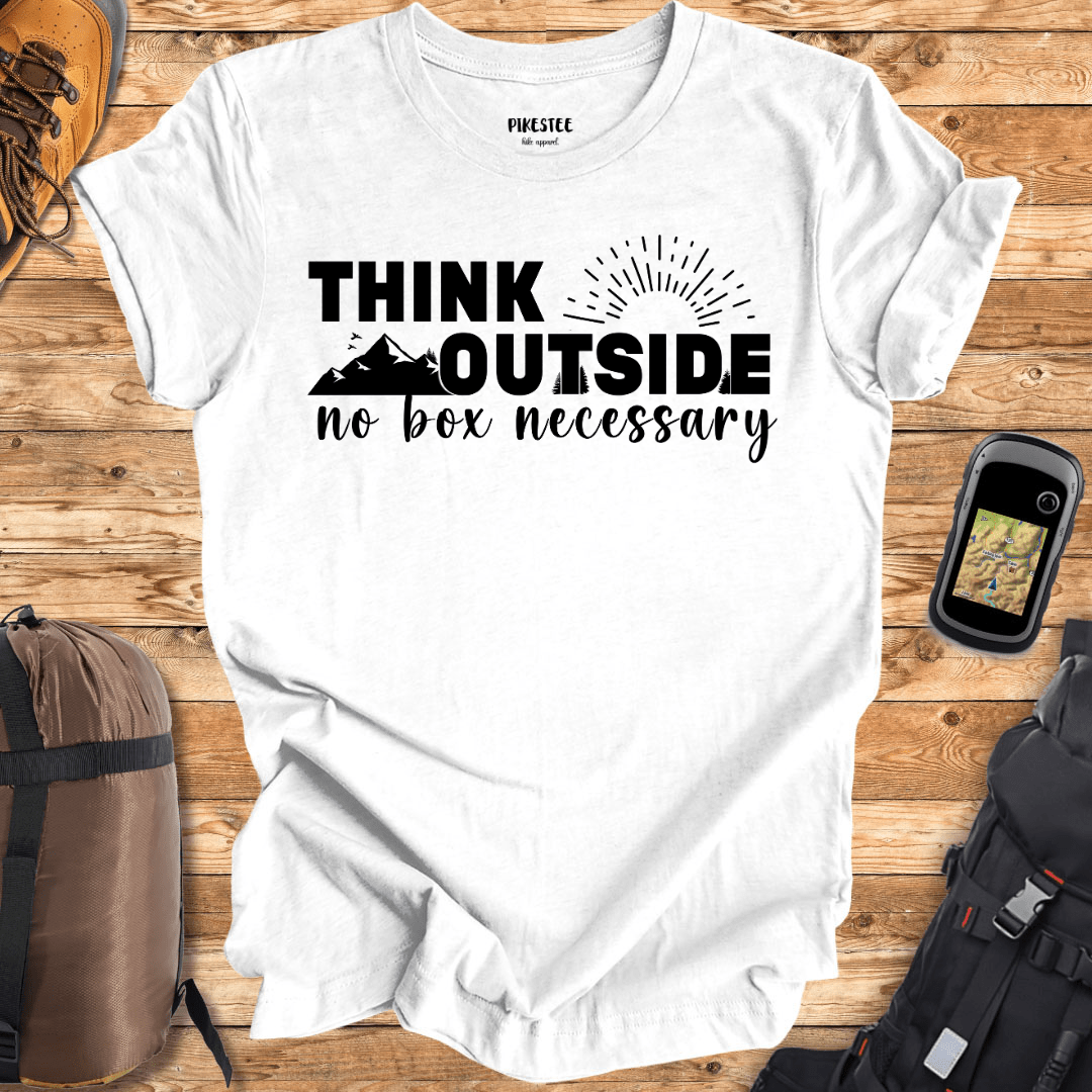 "Think Outside" White Graphic T-shirt