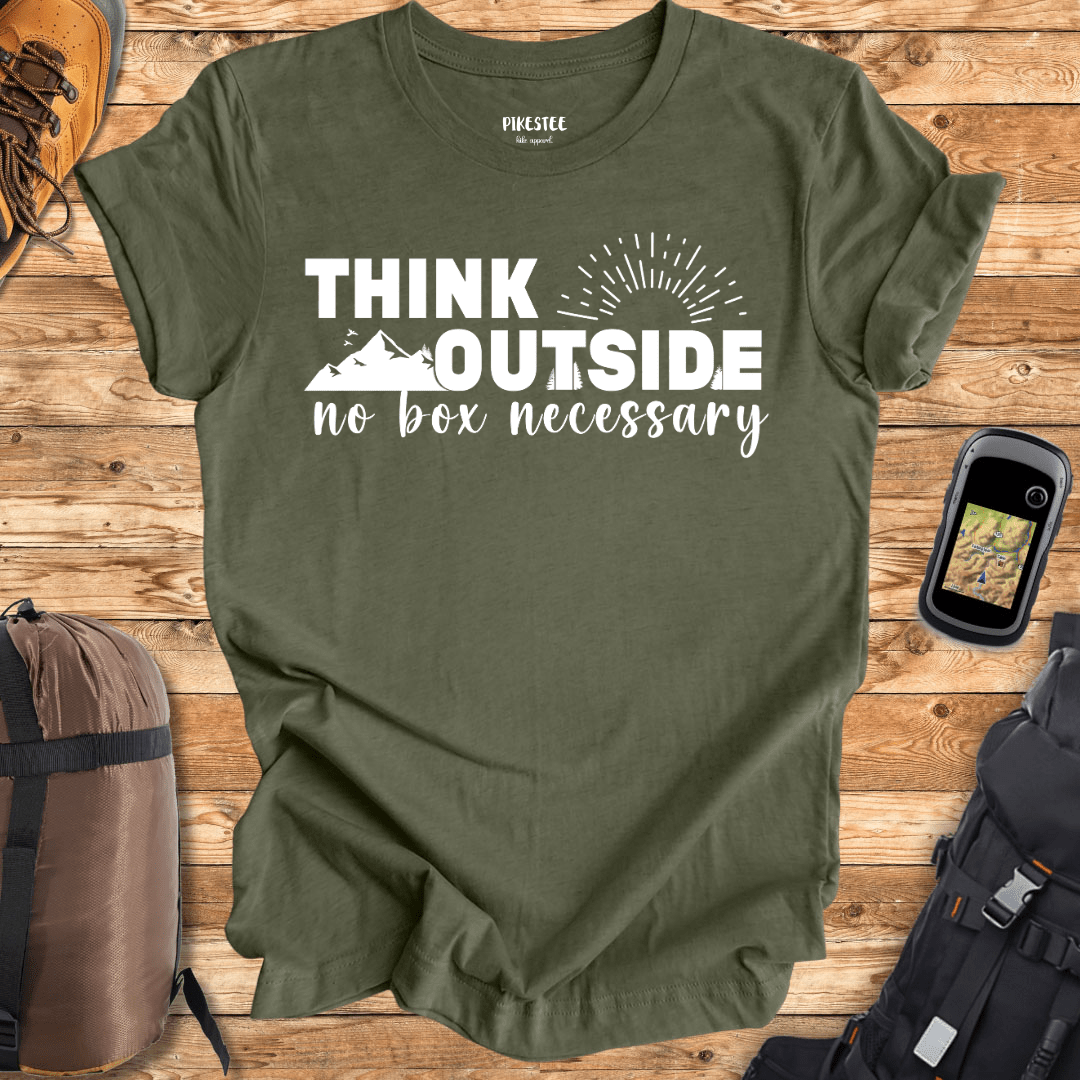 "Think Outside" White Graphic T-shirt