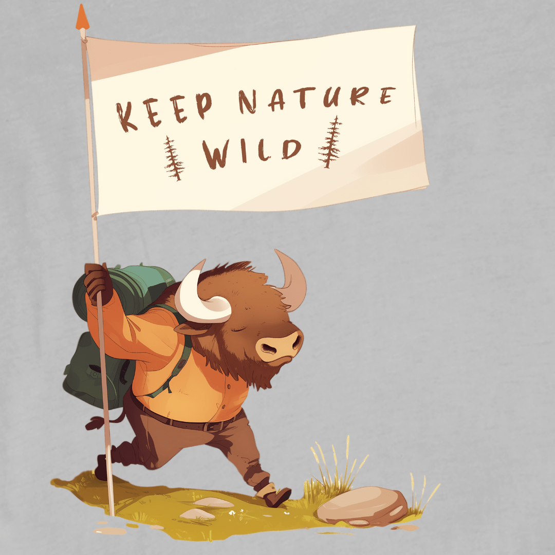 "Keep Nature Wild, Bison's Flag" graphic T-shirt