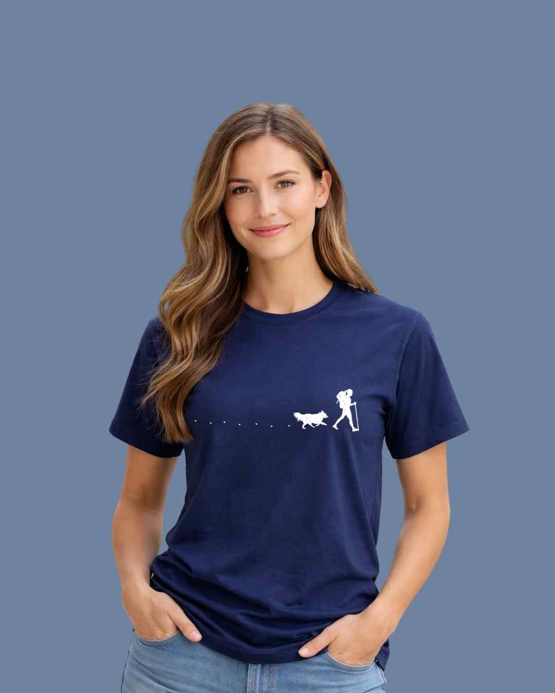 Hiker and dog Path Graphic T-shirt
