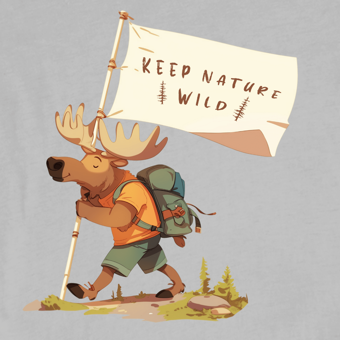 "Keep Nature Wild, Moose's Flag" graphic T-shirt