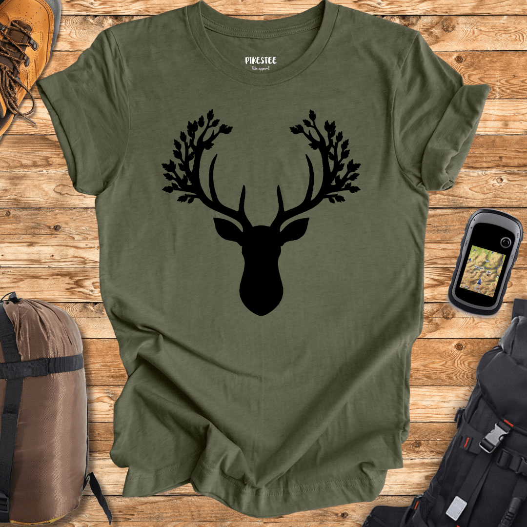 "Deer antler's leaves" graphic T-shirt