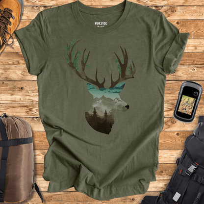 "Deer antler's Landscape" graphic T-shirt