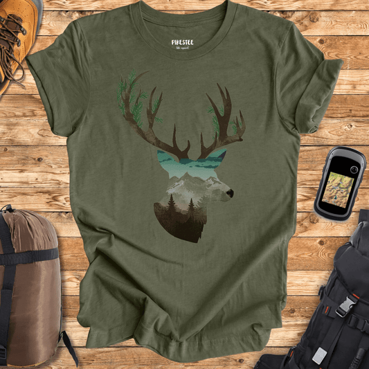 "Deer antler's Landscape" graphic T-shirt