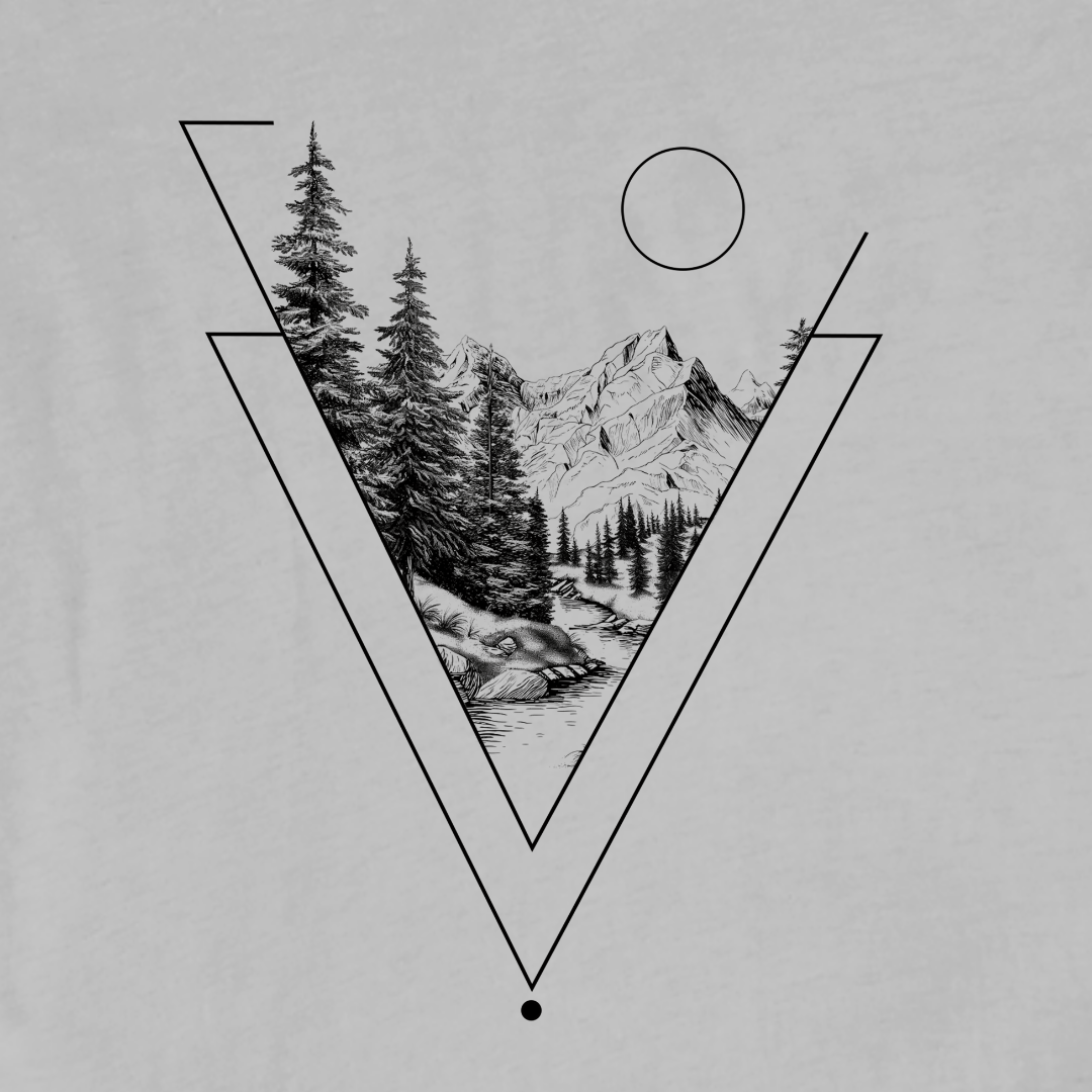 "Geometrical Mountain landscape" graphic T-shirt