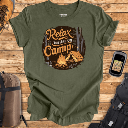 "Relax You are on Camp" graphic T-shirt