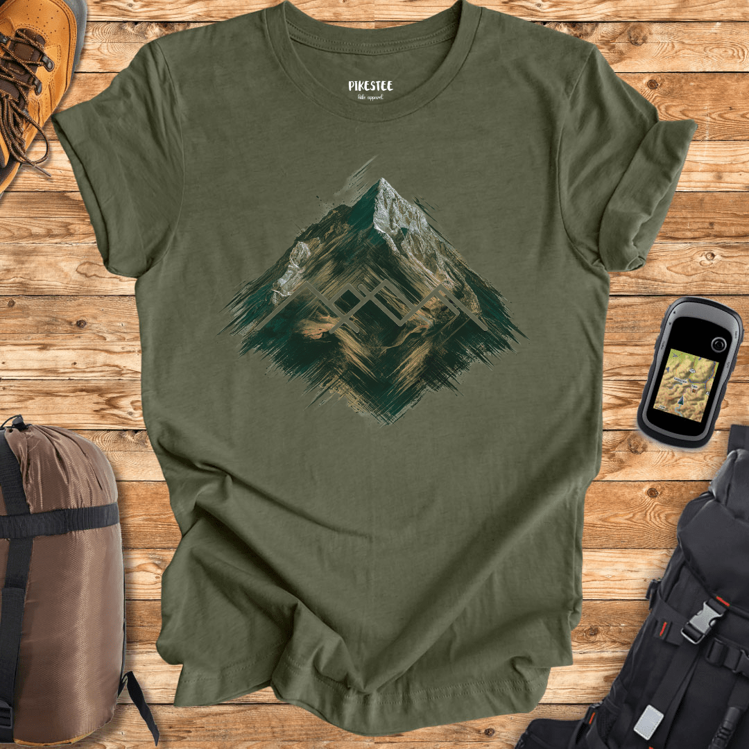 "Mountain Glitch" graphic T-shirt