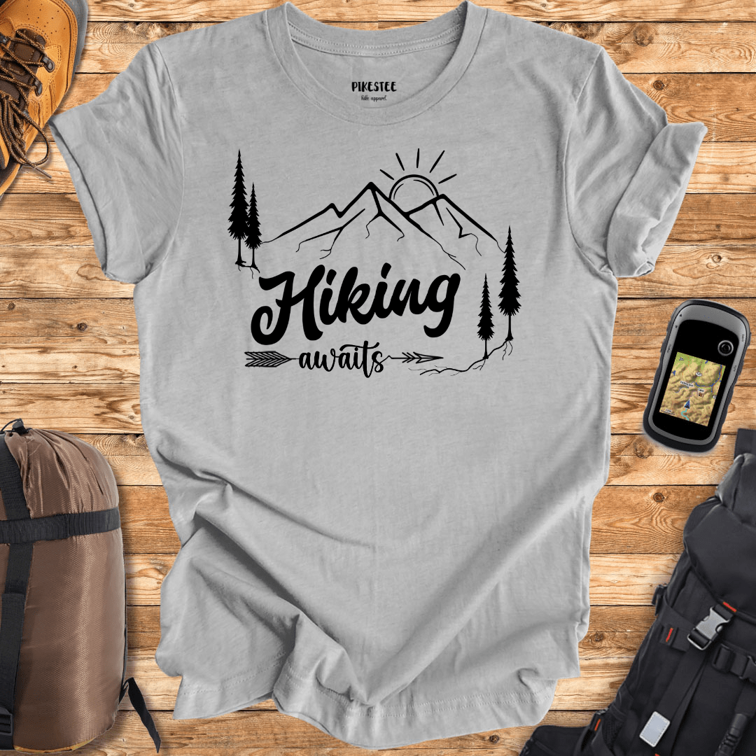 "Hiking Awaits" White T-shirt