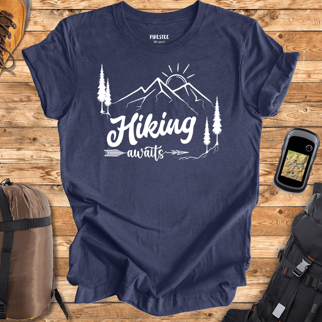 "Hiking Awaits" White T-shirt