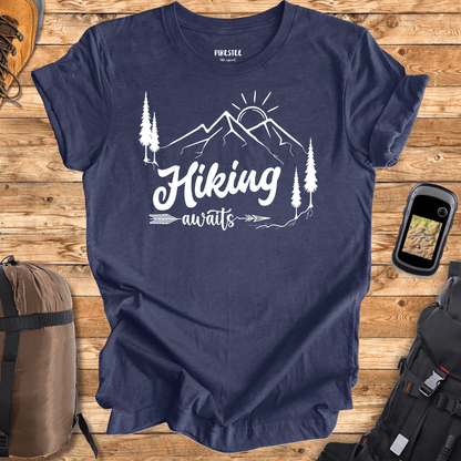 "Hiking Awaits" White T-shirt