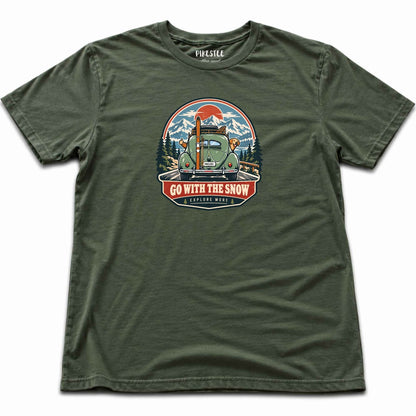 Gowith The Snow Car T-shirt - Military Green